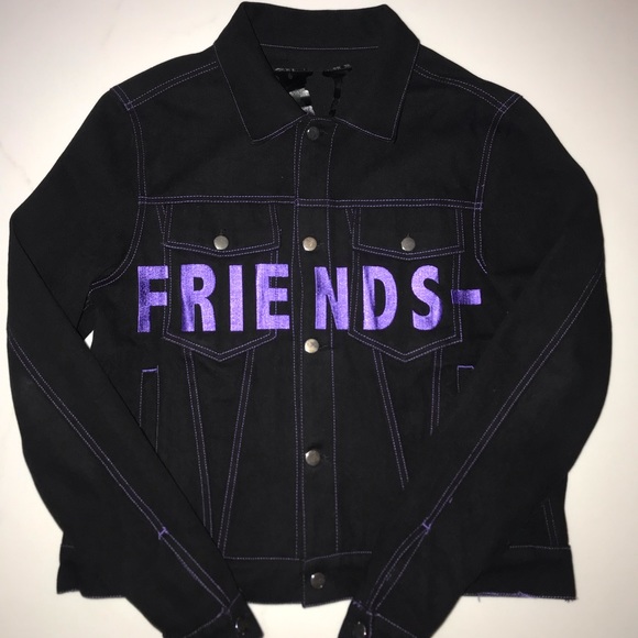 Vlone Black Denim Jacket Purple Size Large - Picture 1 of 8